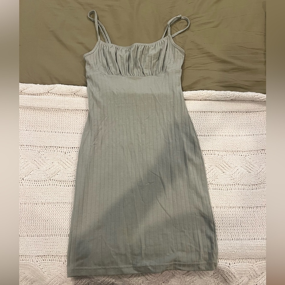 sage green princess polly mini dress, size 4!